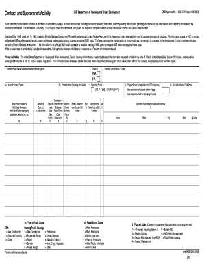 HUD Contract and Subcontract Activity Form