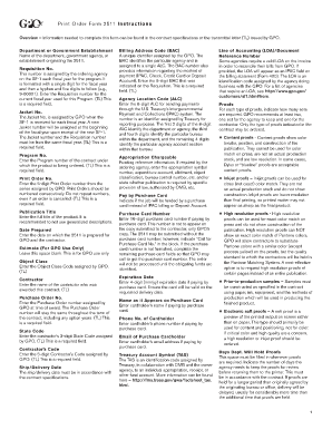 US Government Print Order Form 2511