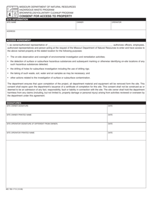 Missouri Property Access Consent Form