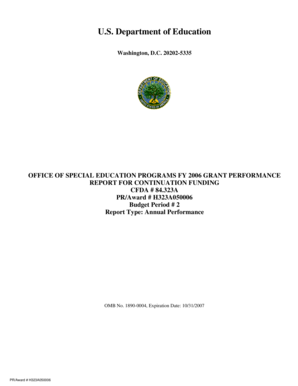 Office of Special Education Programs FY 2006 Grant Performance ... - opi mt