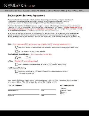 Nebraska.gov Subscription Services Agreement
