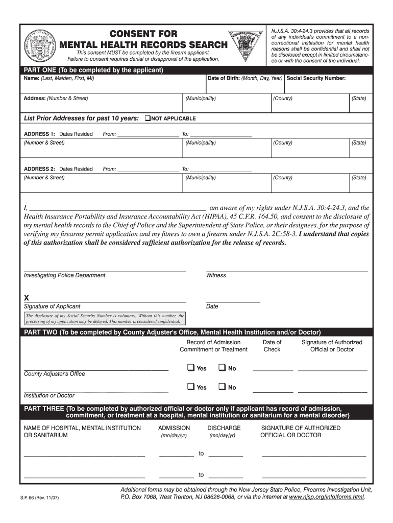 form sp 66 Preview on Page 1