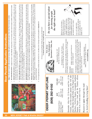 New Jersey Deer Permit Application