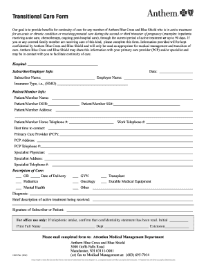 Transitional Care Form