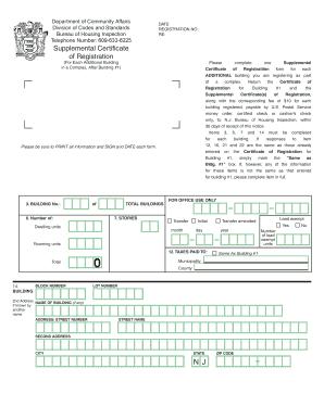 Supplemental Certificate of Registration