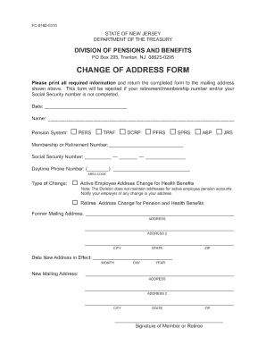 New Jersey Change of Address Form