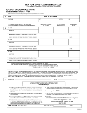 New York State Dependent Care Reimbursement Form