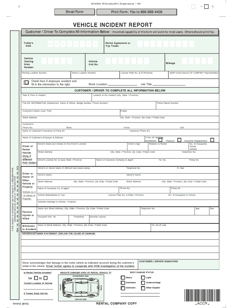 Vehicle Incident - Fill Online, Printable, Fillable, Blank  pdfFiller Regarding Vehicle Accident Report Form Template