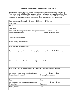 Employee accident report form pdf - injury form