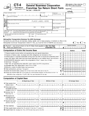 ct 4 general business corporation franchise tax return for 2006 mailing address form