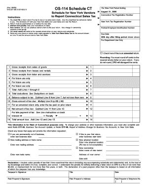 New York Sales Tax Return Schedule CT