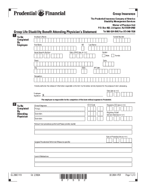 prudential forms claims gl2003015