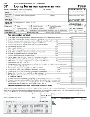 Fillable Online nd IMPORTANT Tax computation schedule Long form ...