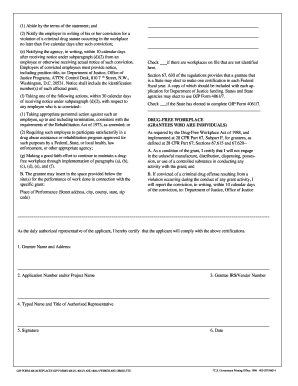 US DOJ Certification Form