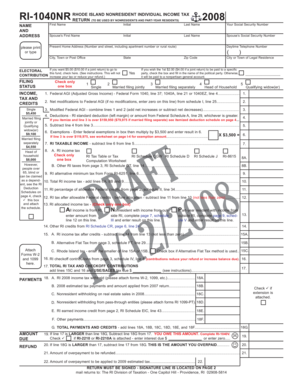 Rhode Island Nonresident Income Tax Return