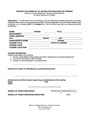 Job Related Education Request Form