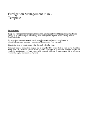 fumigation management plan