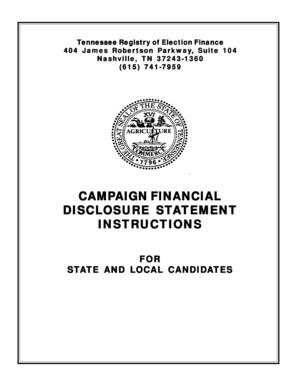 Tennessee Campaign Financial Disclosure Statement