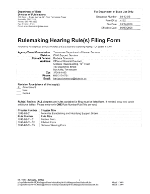 Tennessee Child Support Petition Form