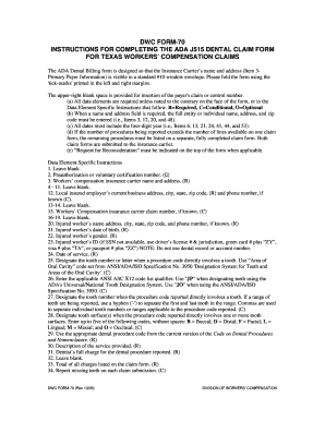 Texas Workers' Compensation Dental Claim Form