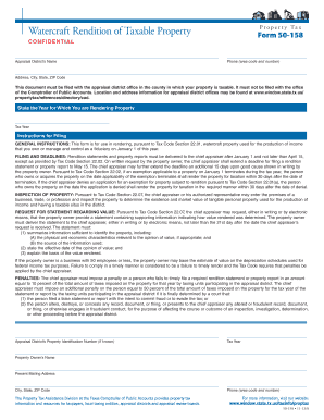 Texas Watercraft Tax Rendition Form 50-158