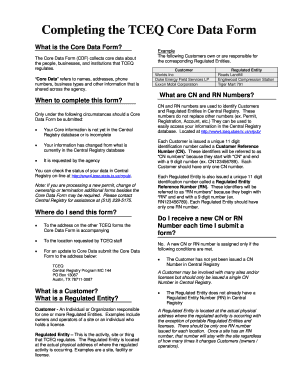 TCEQ Core Data Form