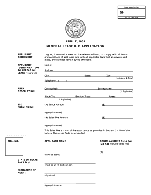 Land application letter pdf - texas mineral lease bid application form