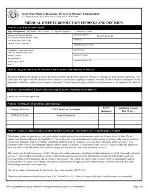 Requestors Name and Address HCA Conroe Regional Medical Center 3701 Kirby Drive, Suite 1288 Houston, Texas 77098-3926 - tdi texas