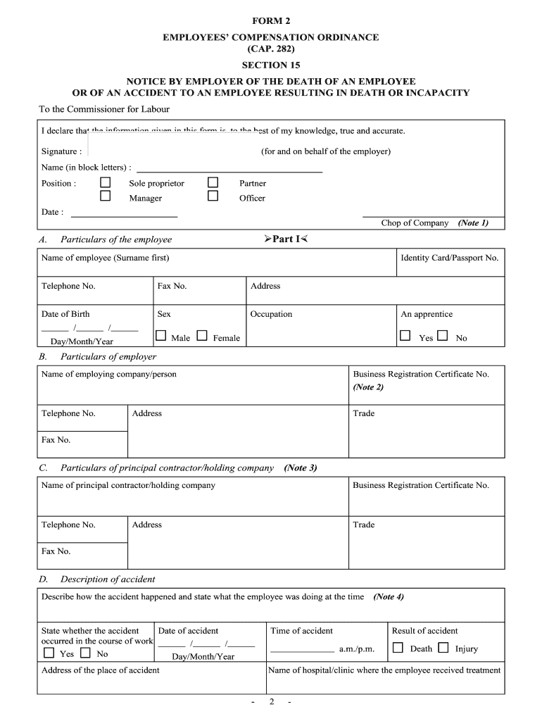 form 2employees compensation ordinance Preview on Page 1