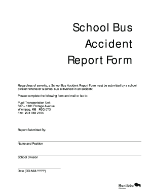 report writing on school bus accident