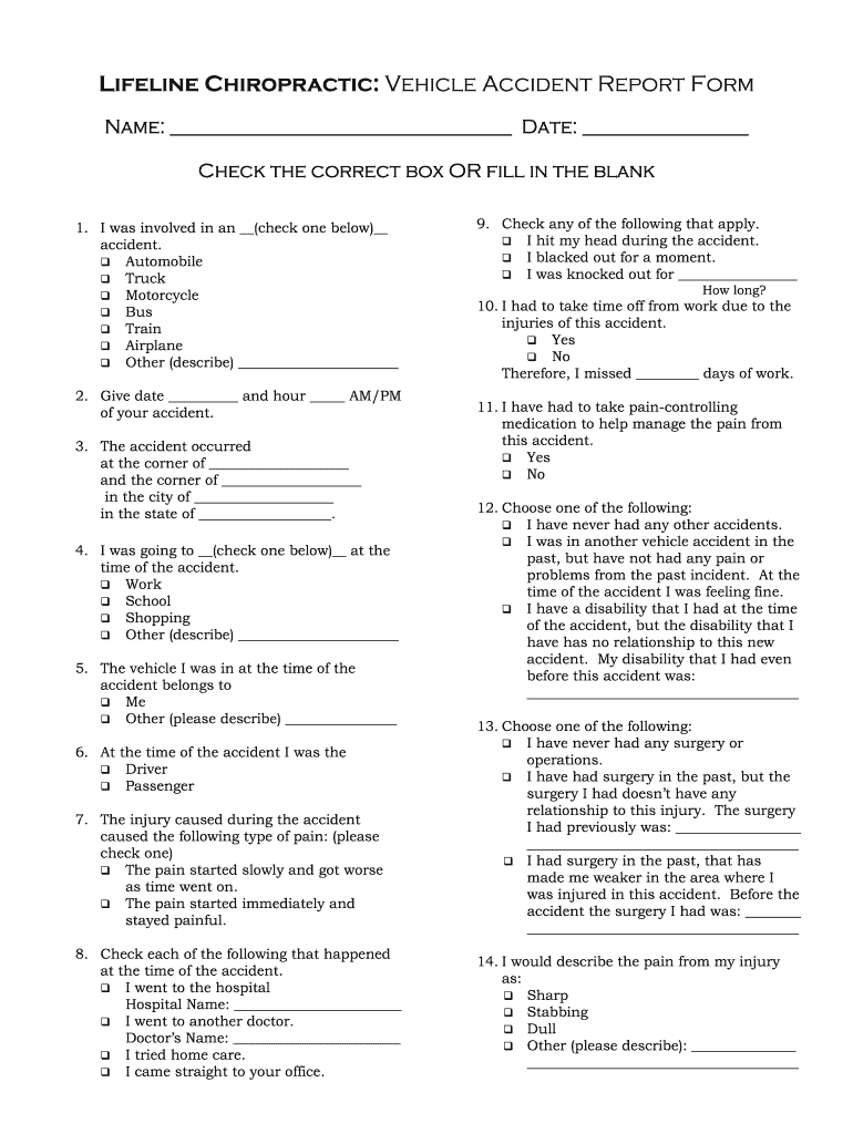 Chiropractic Accident Form - Fill Online, Printable, Fillable Inside Chiropractic X Ray Report Template