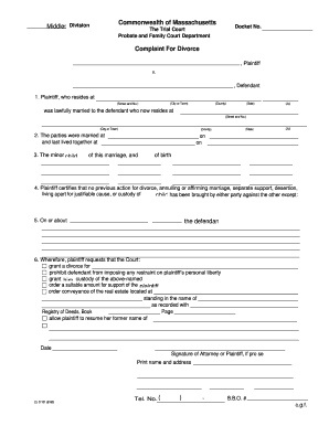 printable divorce forms in ma fill online printable fillable blank