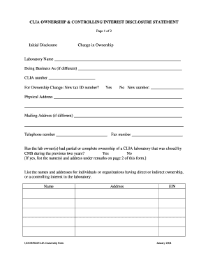form cms 116 pdf clia disclosure control interest ownership writeable form cms 116 pdf clia disclosure control interest ownership writeable