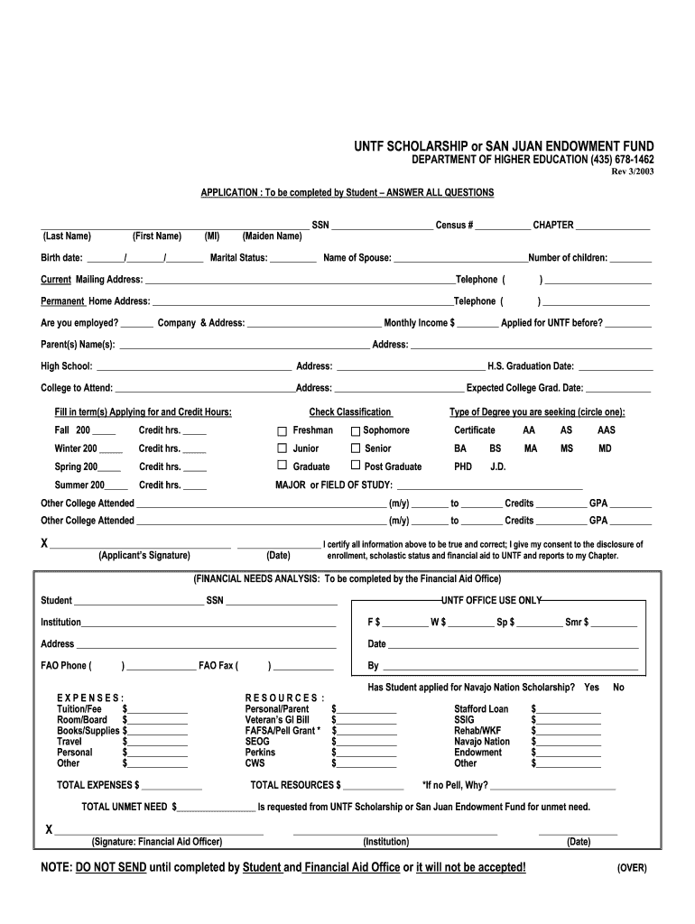 utah navajo trust fund scholarship Preview on Page 1