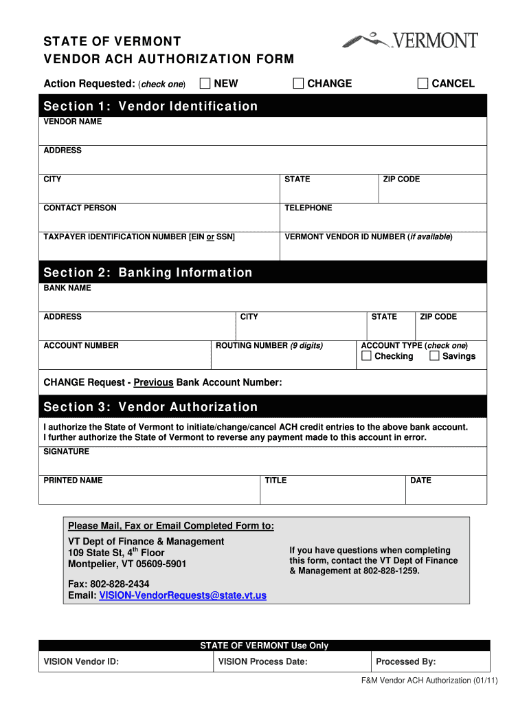 ach form template Preview on Page 1