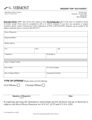 dls packet form