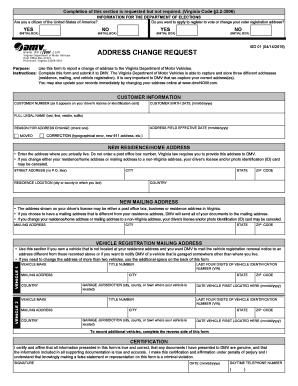 Virginia DMV Address Change Form