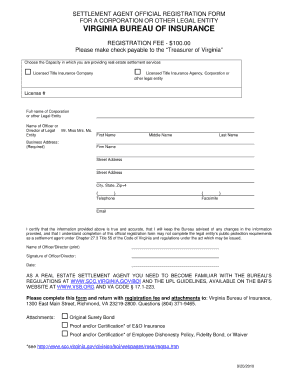 virginia title settlement agent license print form