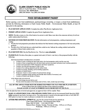 Food service establishment permit clark county washington form