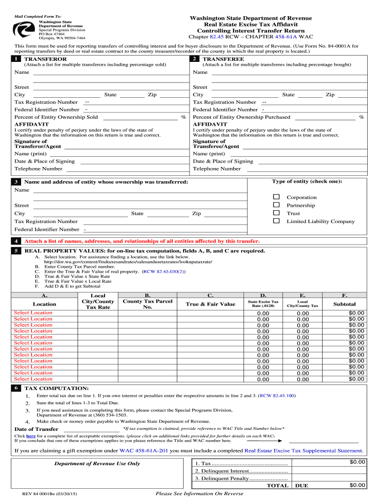 washington rev 84 0001b 2012 form Preview on Page 1