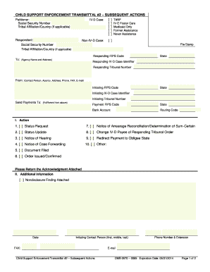 Child Support Enforcement Transmittal Form