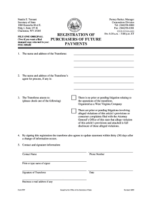 West Virginia Purchasers of Future Form