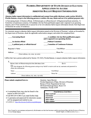Florida Absentee Ballot Request Form