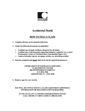 Accidental Death Claim Form