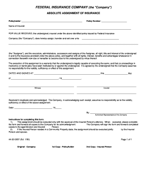 Absolute Assignment of Insurance