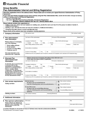 Group Benefits Plan Administrator Registration Form