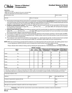 ohiobwc gradual return to work agreement form