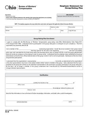 Ohio Group-Rating Plan Employer Statement