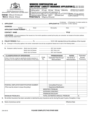 Workers Compensation Insurance Application