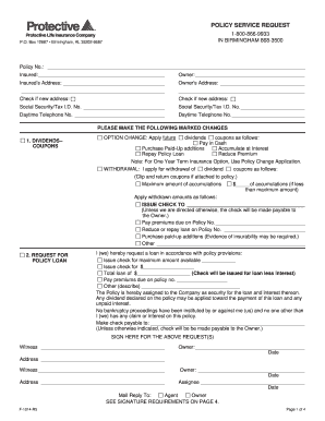 Protective Life Insurance Beneficiary Change Form Fill Online Printable Fillable Blank Pdffiller